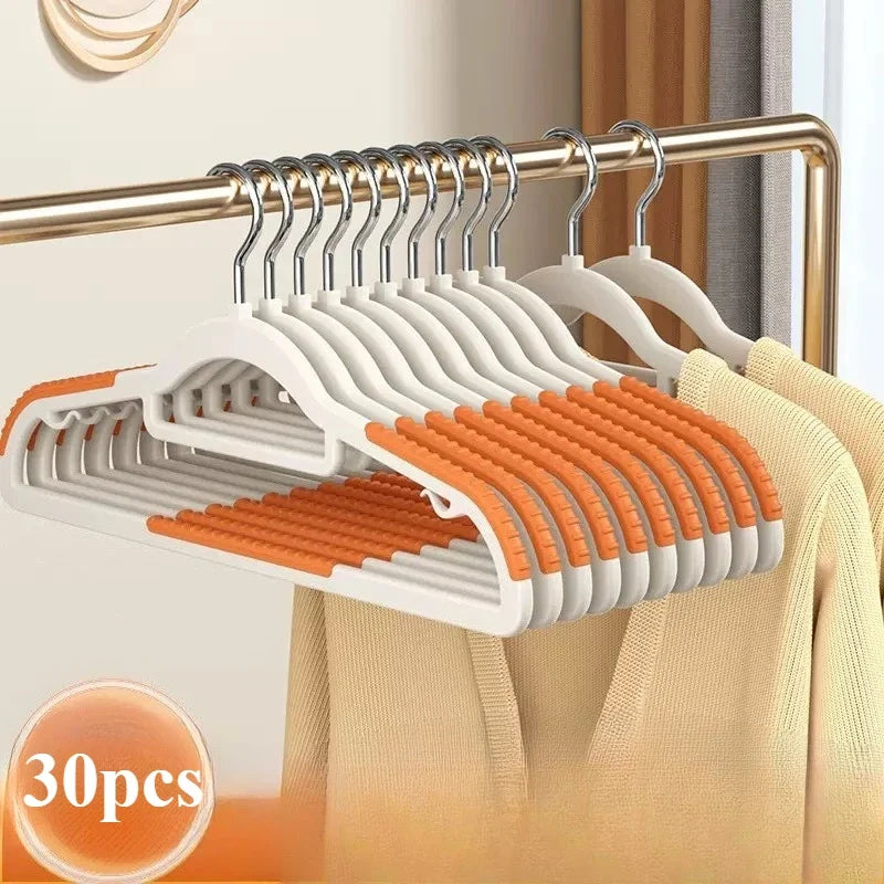 30 قطعة شماعات غير قابلة للانزلاق – طقم منظم ملابس متين بخطاف دوار