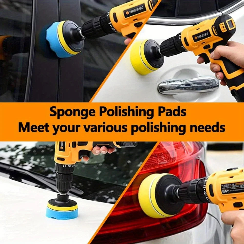 Nuevo kit de limpieza para coche: cepillo de taladro, set de brochas para detallado, limpiador de rejillas de aire acondicionado, toalla y pulidora, herramientas para detallado automotriz