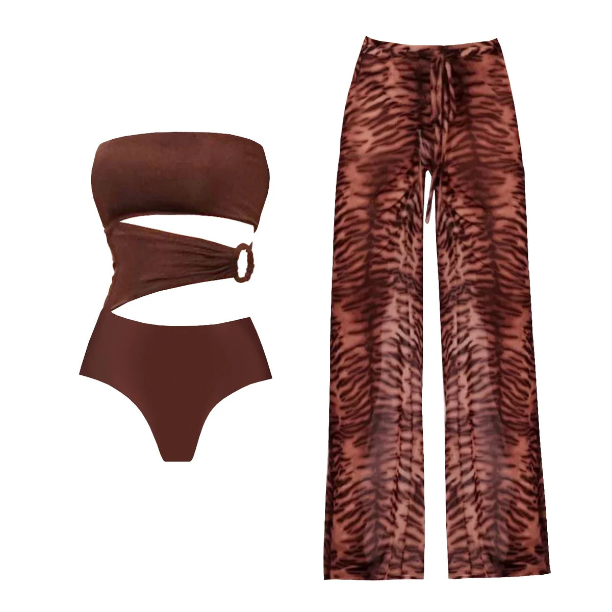 Traje de baño de una pieza con realce, novedad 2025, bañador con volantes, ropa de playa para mujer, falda envolvente, pareo sexy para la playa