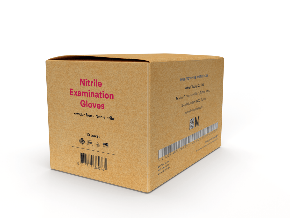 Guantes de examen desechables de nitrilo azul Lydus de 5 mil (LBN5), caja de 1000 al por mayor, 5 mil (ASTM D6319, FDA 510k)