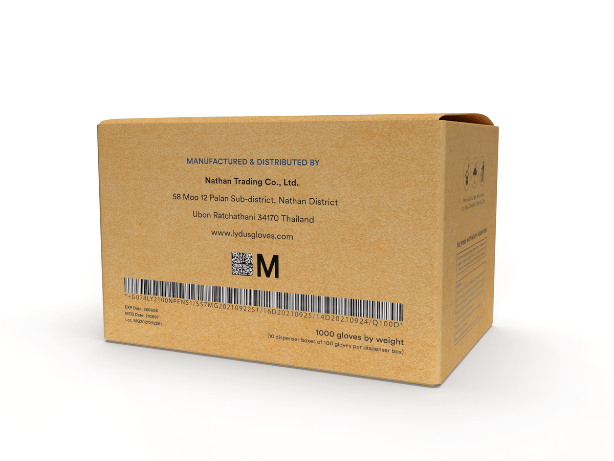 Guantes de examen desechables de nitrilo azul Lydus de 5 mil (LBN5), caja de 1000 al por mayor, 5 mil (ASTM D6319, FDA 510k)