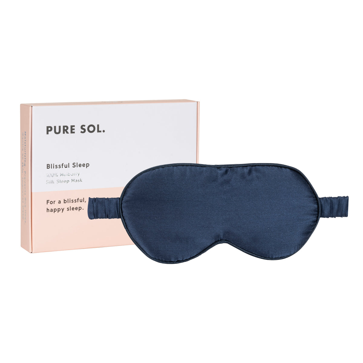 PURE SOL. Máscara de dormir de seda de morera 100% Beauty Blissful Sleep - Azul marino