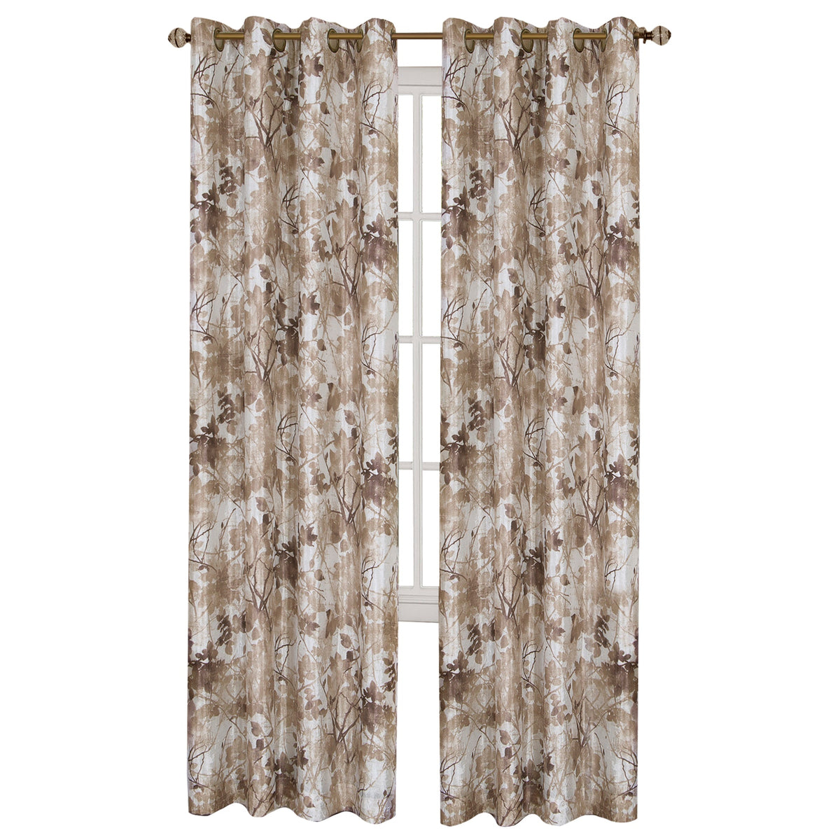 Tranquil Lined Grommet Blackout Window Curtain Panel, 98% Light Blocking, 50 inches Width, Machine Washable Polyester Fabric - Textiles & Soft Furnishings - Tan - 50x63
