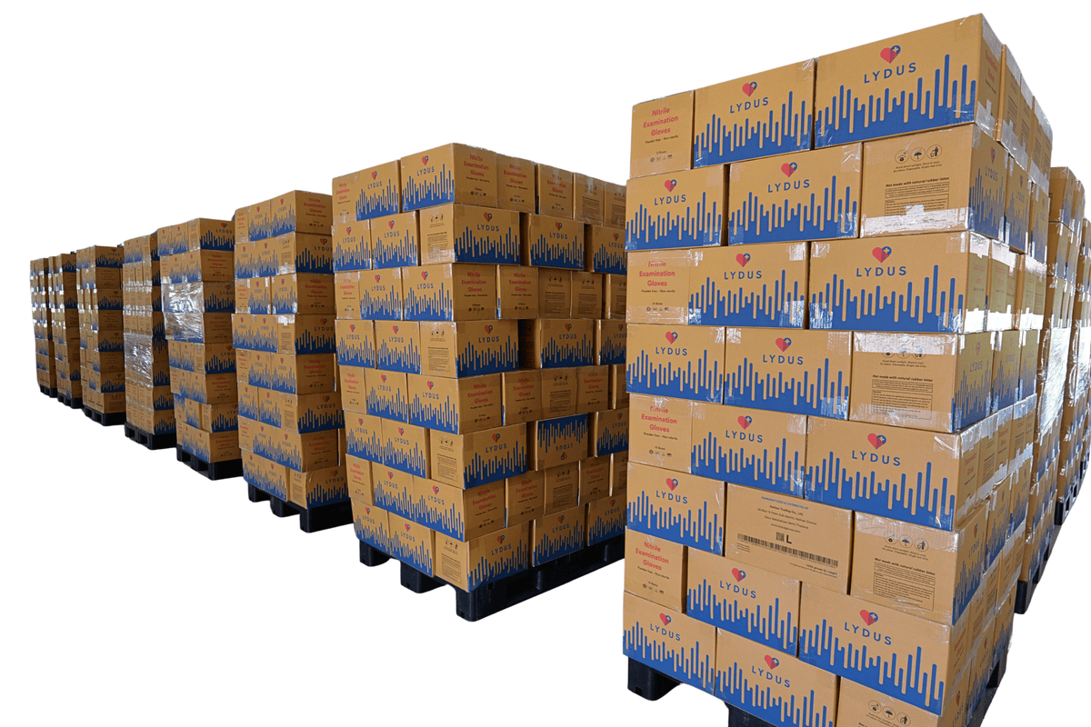 Guantes de examen desechables de nitrilo azul Lydus de 5 mil (LBN5), caja de 1000 al por mayor, 5 mil (ASTM D6319, FDA 510k)