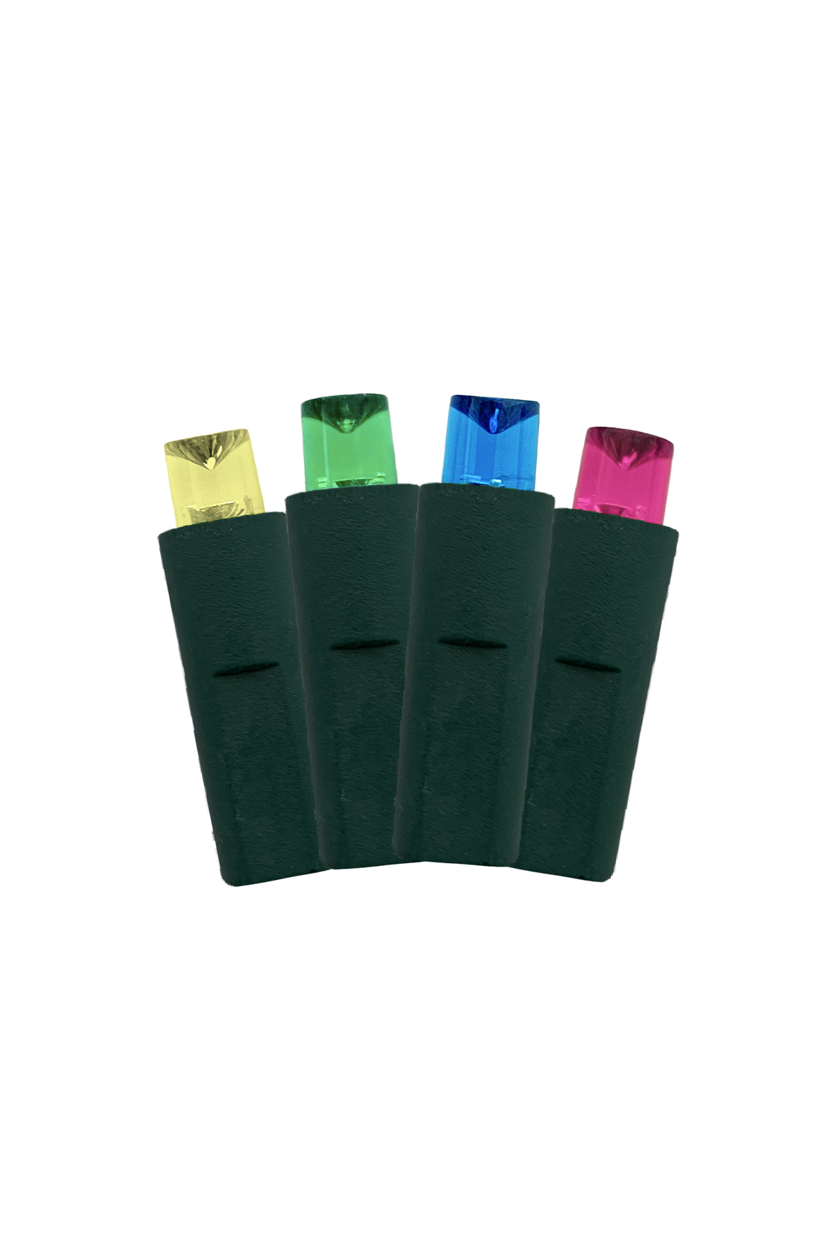 70 luces LED de Navidad de 5 mm, gran angular, para interiores/exteriores, con cable verde, multicolor