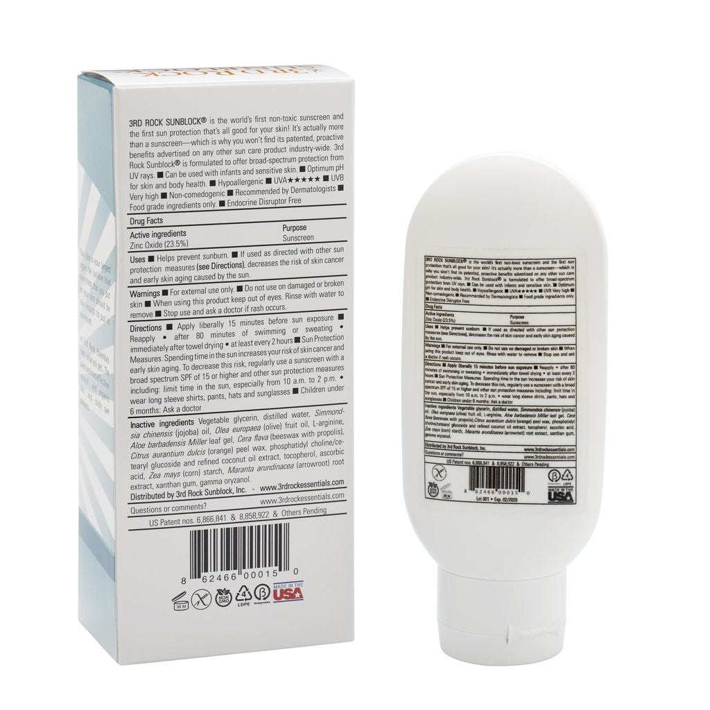 لوشن واقي شمس 3rd Rock Sunblock® - غير معطر - أكسيد الزنك بمعامل حماية SPF 35