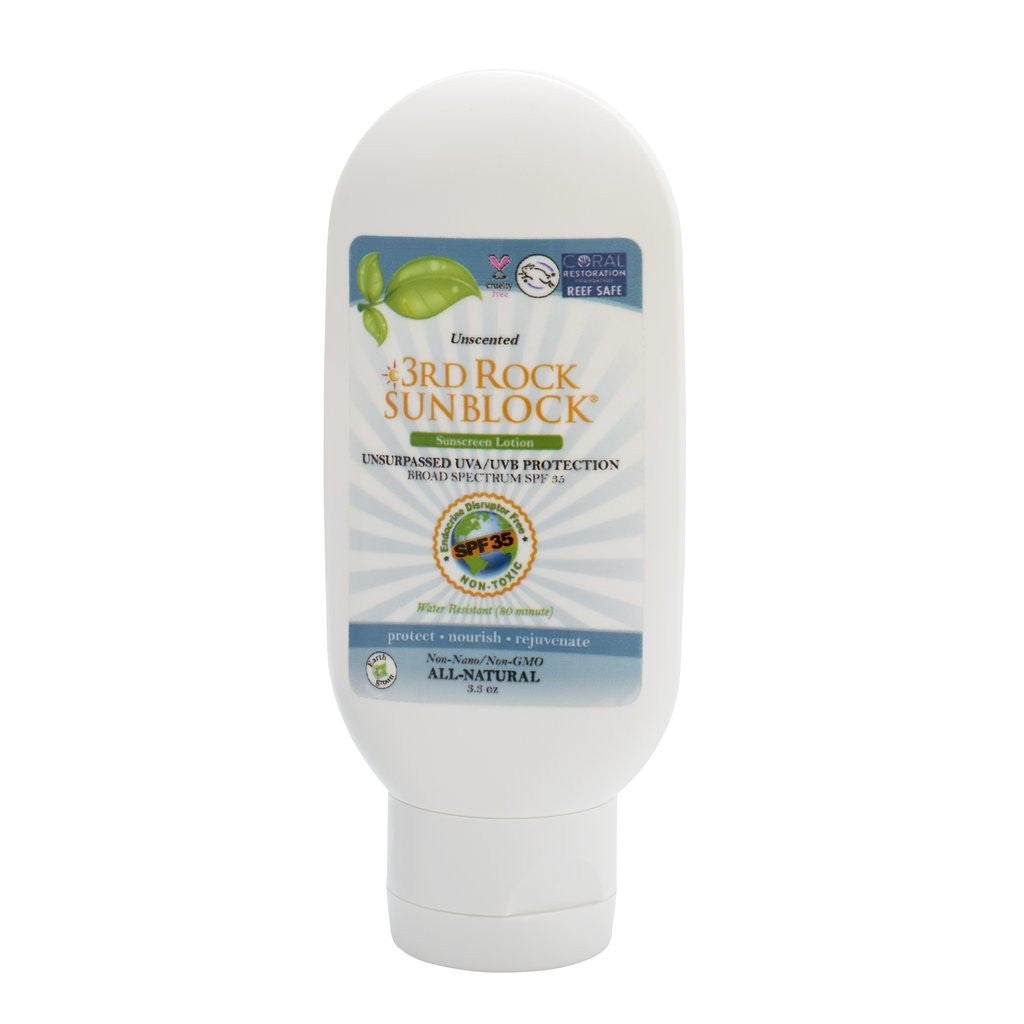لوشن واقي شمس 3rd Rock Sunblock® - غير معطر - أكسيد الزنك بمعامل حماية SPF 35