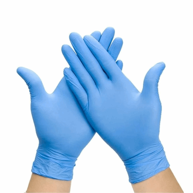Guantes de nitrilo desechables, caja de 100 unidades, con textura completa, sin polvo, sin látex, no estériles