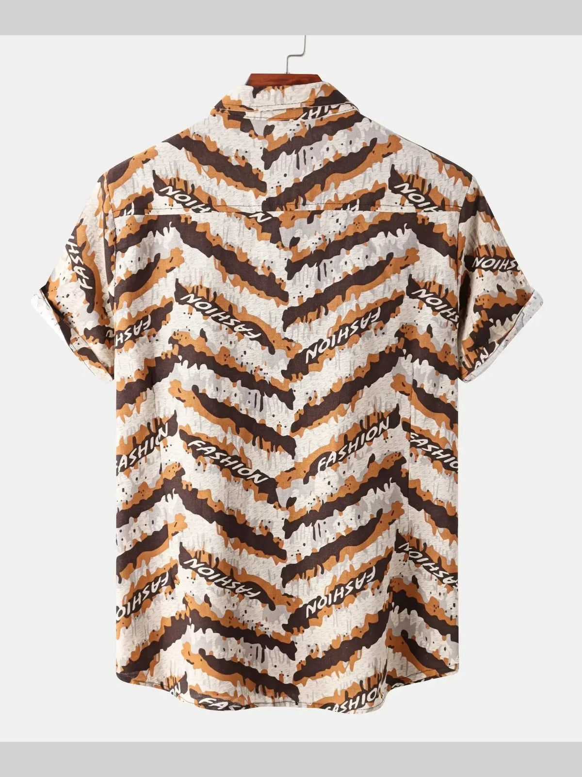 Camisa de hombre extragrande estampada con botones