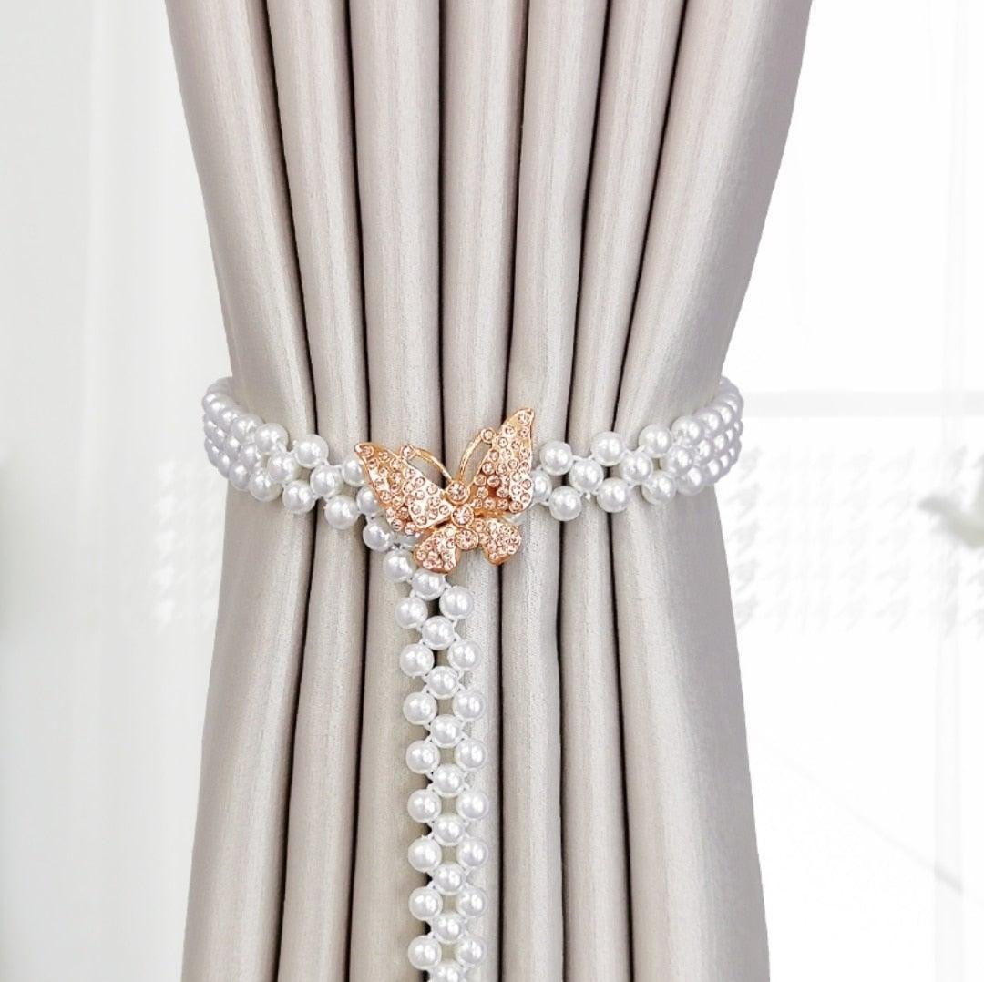 Abrazaderas para cortinas de alta calidad, soporte elástico, gancho con hebilla, clip, elegante y moderno, accesorio decorativo de poliéster para el hogar, práctico sujetador de cortinas, alzapaños hechos a mano para el hogar, cocina u oficina.