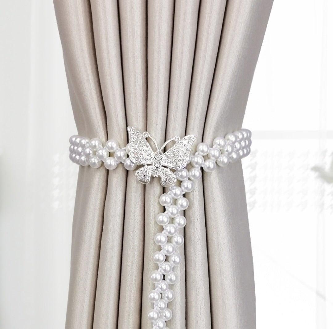 Abrazaderas para cortinas de alta calidad, soporte elástico, gancho con hebilla, clip, elegante y moderno, accesorio decorativo de poliéster para el hogar, práctico sujetador de cortinas, alzapaños hechos a mano para el hogar, cocina u oficina.
