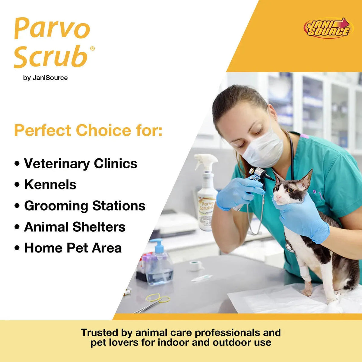 ParvoScrub II: Desinfectante superconcentrado con registro de la EPA para perreras y uso veterinario (1 galón)