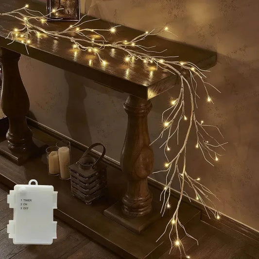 Luces LED de Navidad blanco cálido, funcionan con pilas, decoración para interior y exterior