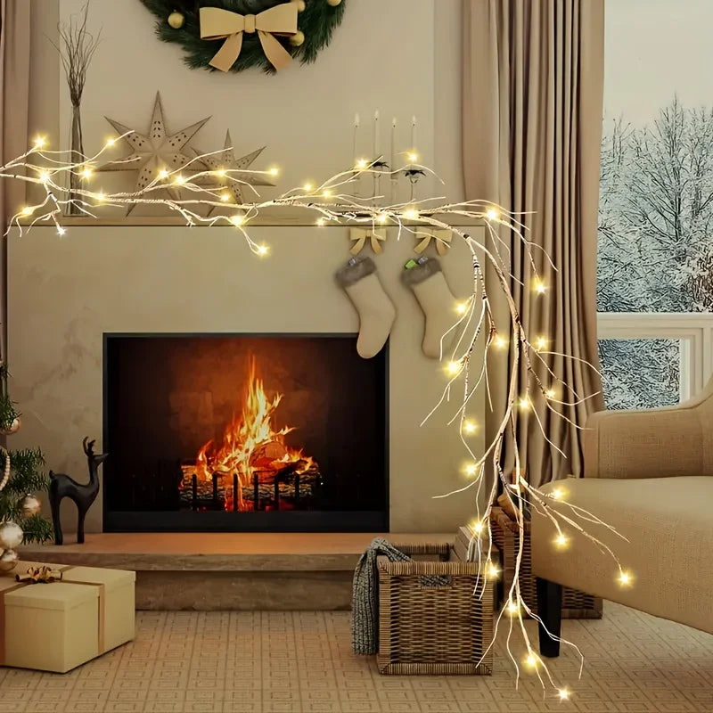 أضواء زينة لعيد الميلاد (كريسماس) LED بلون أبيض دافئ، تعمل بالبطارية، للاستخدام الداخلي والخارجي