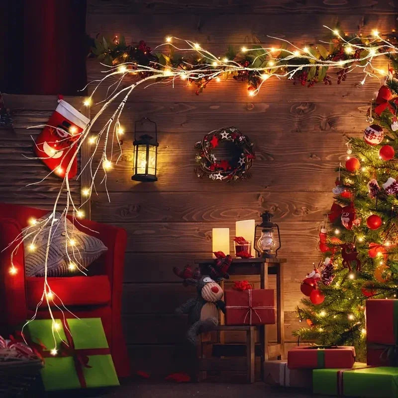 أضواء زينة لعيد الميلاد (كريسماس) LED بلون أبيض دافئ، تعمل بالبطارية، للاستخدام الداخلي والخارجي