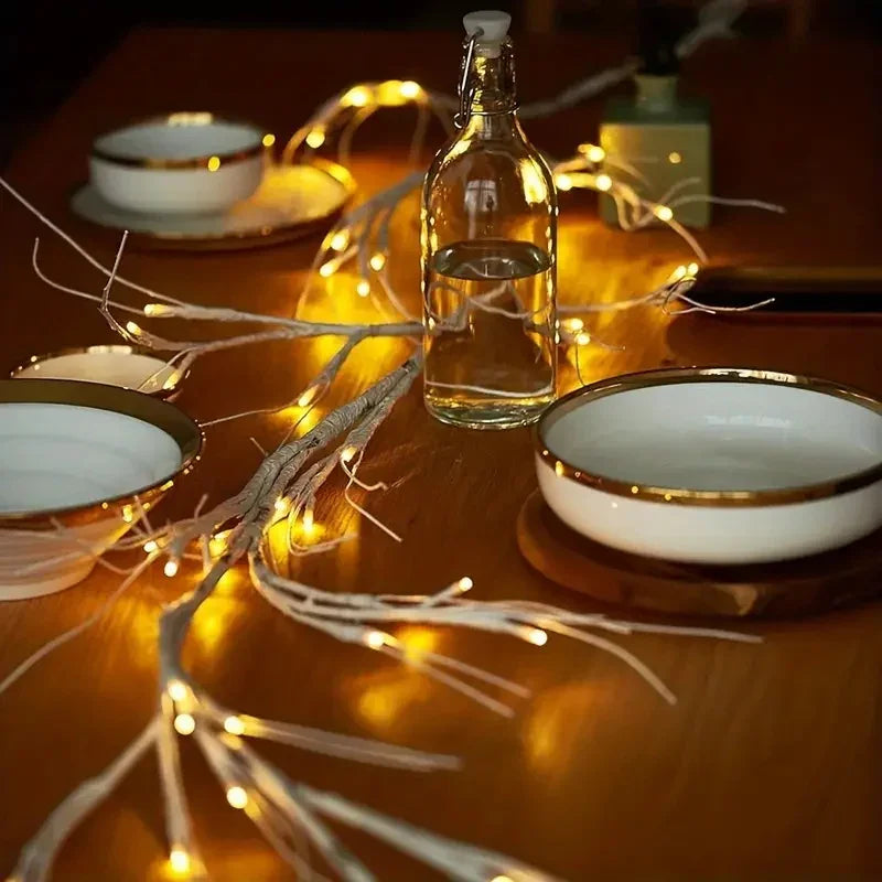 أضواء زينة لعيد الميلاد (كريسماس) LED بلون أبيض دافئ، تعمل بالبطارية، للاستخدام الداخلي والخارجي