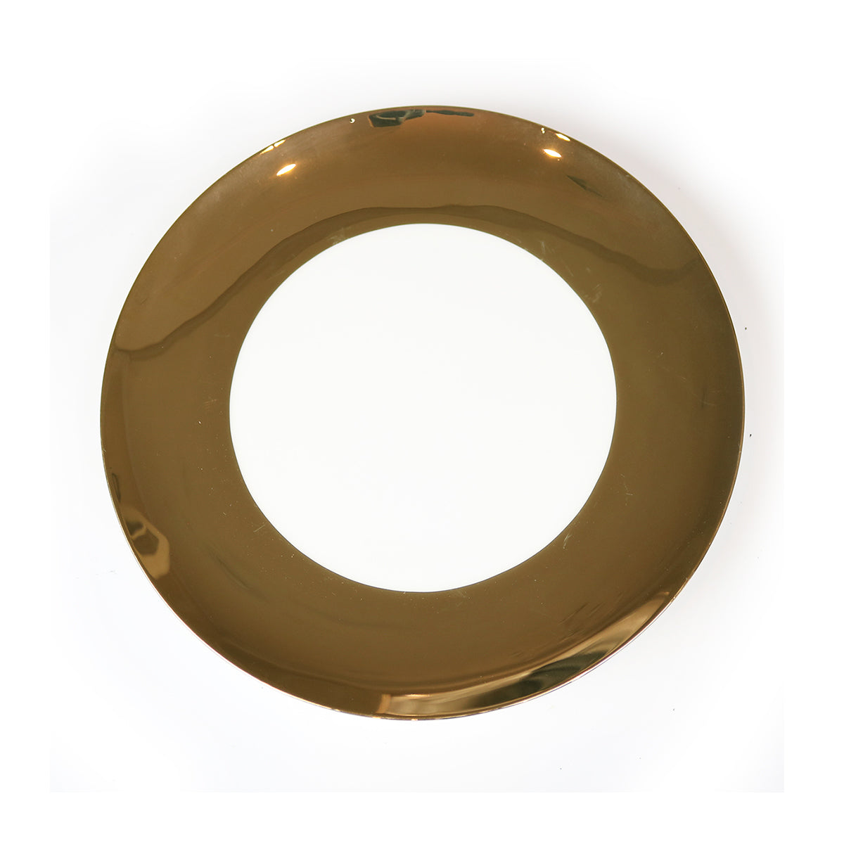 Plato llano brillante con borde dorado ancho - Juego de 4