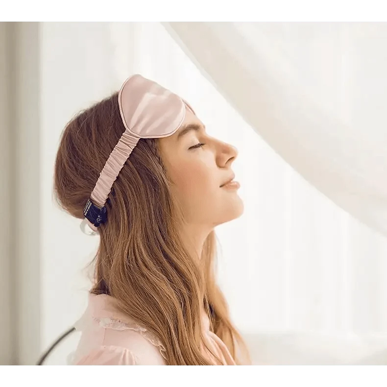 Antifaz de seda de morera supersuave para dormir, con correa elástica, parche ocular para viajes, antifaz suave para siestas, cubierta para ojos, máscara para dormir de noche para mujeres