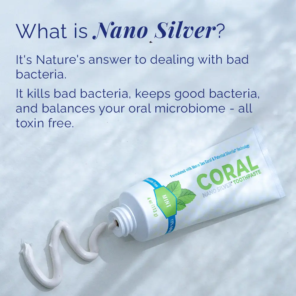Paquete de 3 pastas dentales de menta con nanoplata