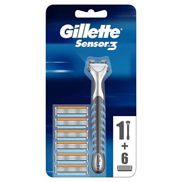 Gillette Sensor 3: Afeitadora manual para un afeitado suave con 6 hojas - Piel sensible, corte al ras, cuidado personal sin esfuerzo